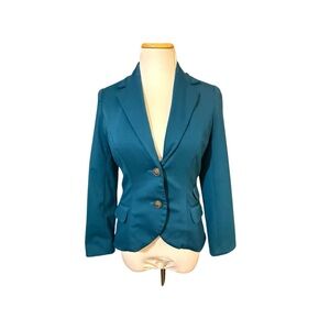 Casa Equestrian Style Teal Blazer with Elbow Pads